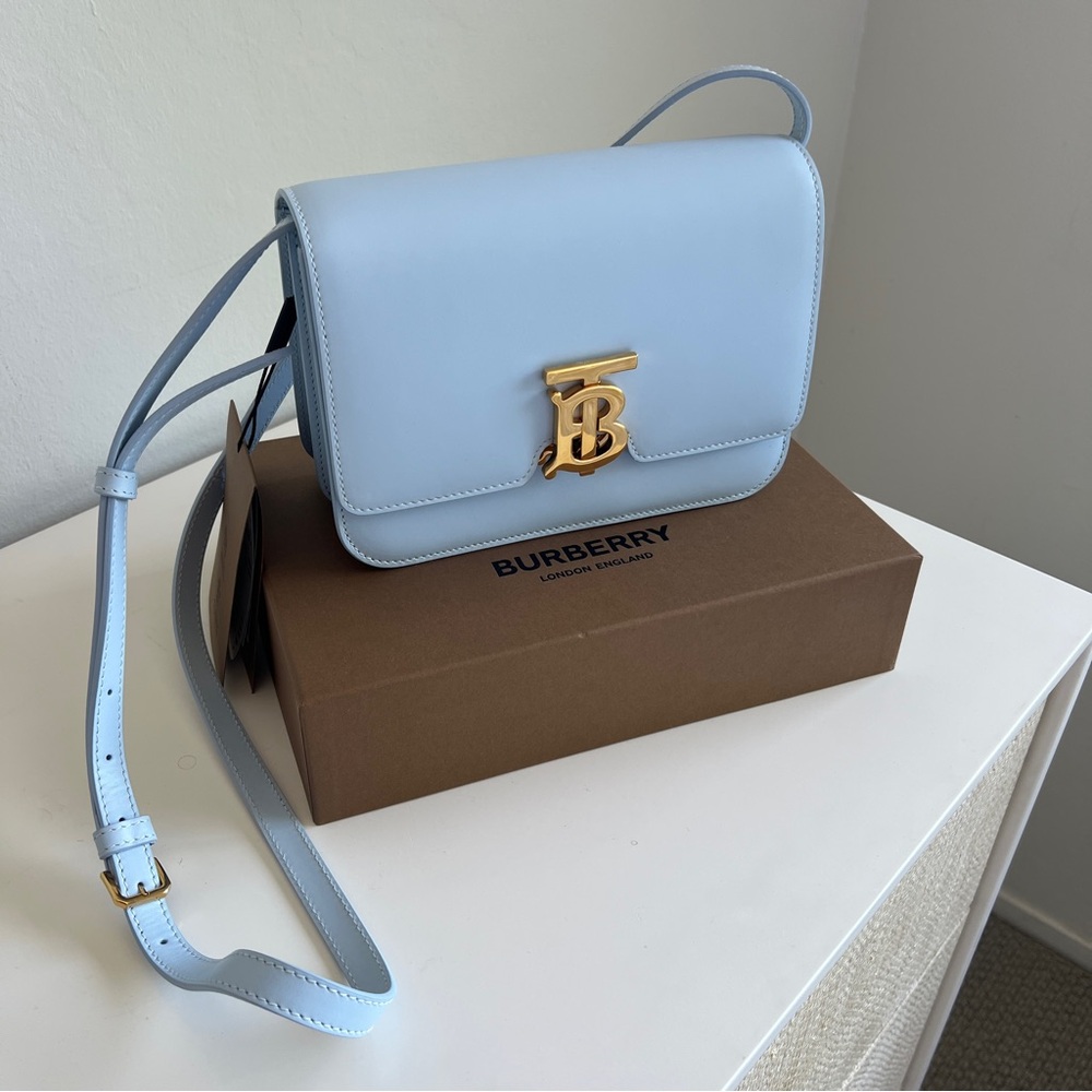Burberry TB Small Crossbody Bag - Pale Blue, NWT